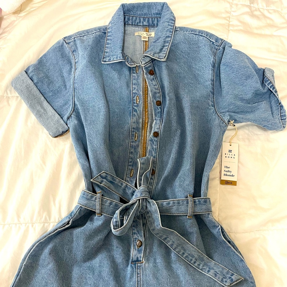 Billabong Jean romper. Not thin airy material, but instead real Jean material.